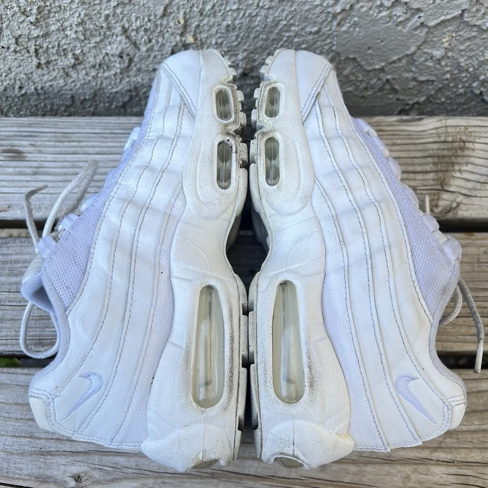 Nike Shoes Men Size 6.5Y Air Max 95 Recraft (GS) US Triple White Retro